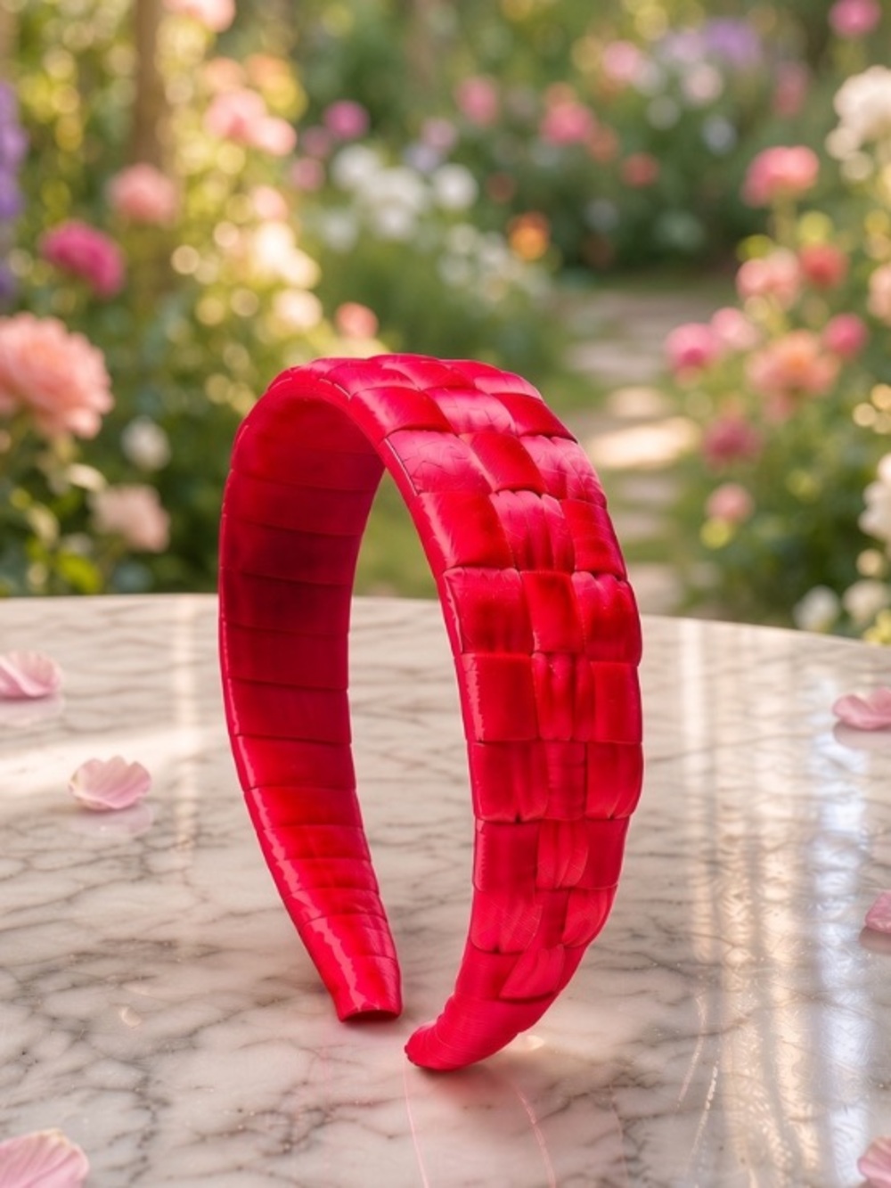 Pink headband- Breaded headband Satin Headband New Boutique